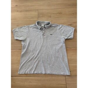 Lacoste Mens Short Sleeve Pique Polo Shirt Gray Crocodile Logo Size XL RN87651